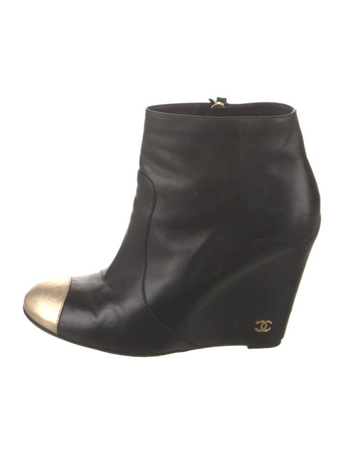 Chanel Interlocking CC Logo Leather Boots