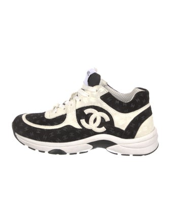 Chanel Interlocking CC Logo Suede Sneakers