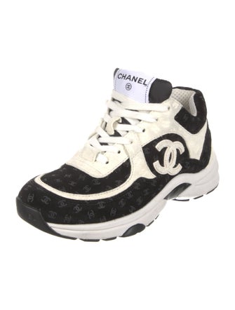 Chanel Interlocking CC Logo Suede Sneakers