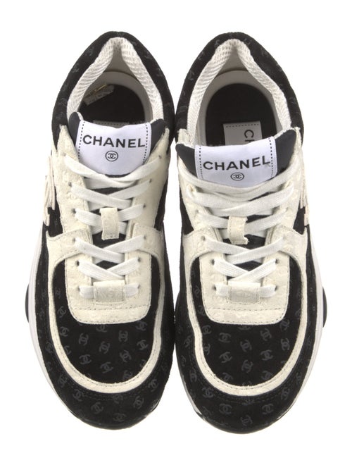 Chanel Interlocking CC Logo Suede Sneakers