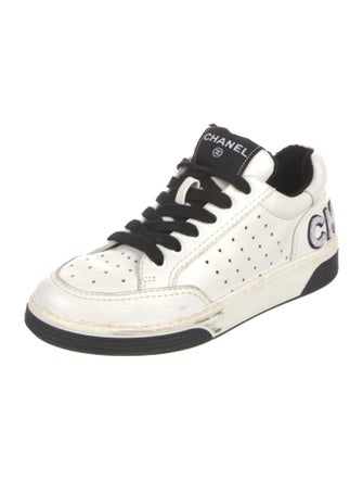 Chanel Interlocking CC Logo Leather Sneakers