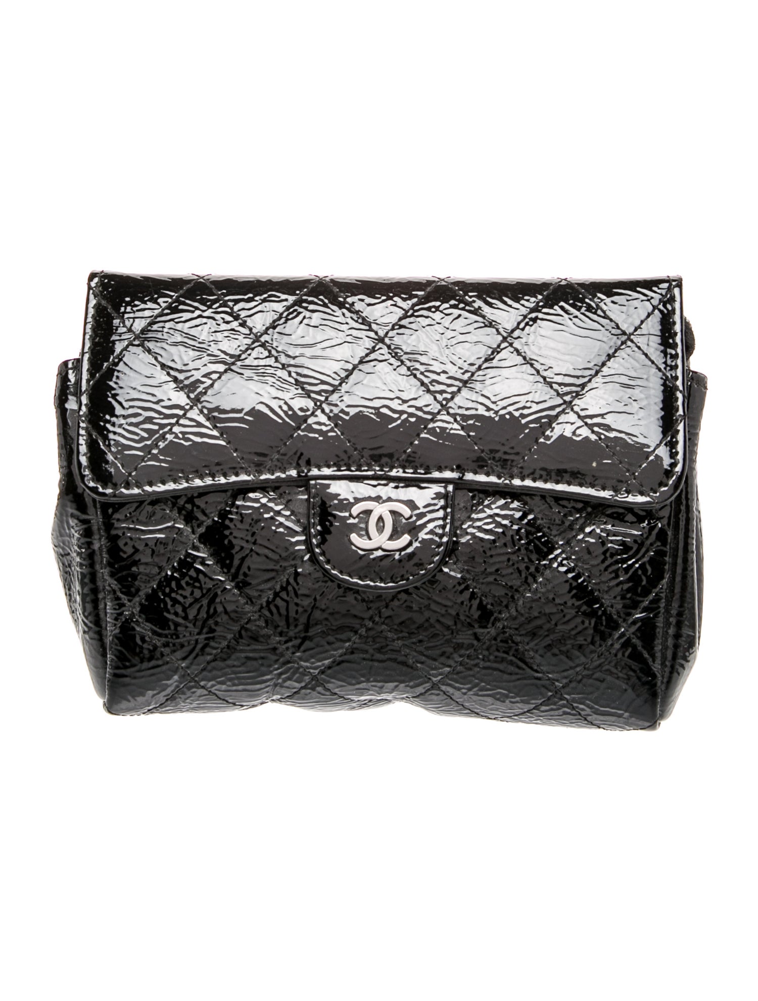 Chanel Patent Quilted Flap Cosmetic Case