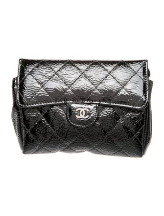Chanel Patent Quilted Flap Cosmetic Case