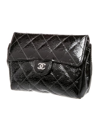 Chanel Patent Quilted Flap Cosmetic Case