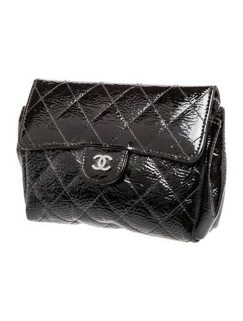 Chanel Patent Quilted Flap Cosmetic Case