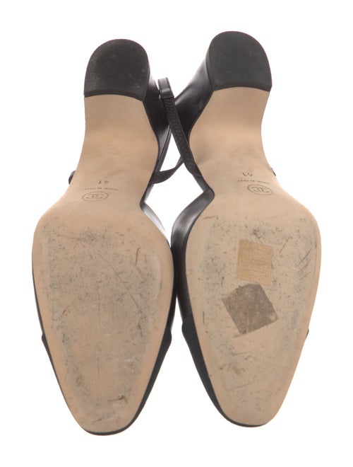 Chanel Interlocking CC Logo Leather Slingback Pumps