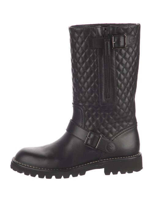 Chanel 2015 Interlocking CC Logo Moto Boots