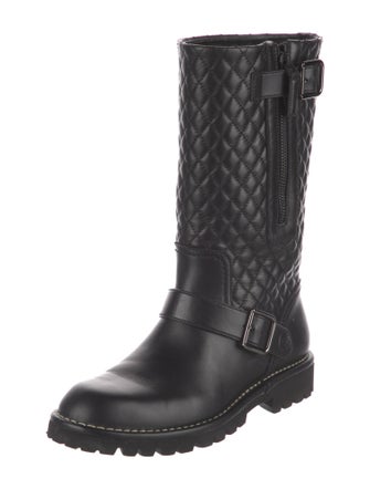 Chanel 2015 Interlocking CC Logo Moto Boots