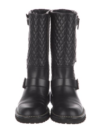 Chanel 2015 Interlocking CC Logo Moto Boots