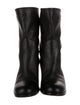 Chanel Interlocking CC Logo Leather Moto Boots