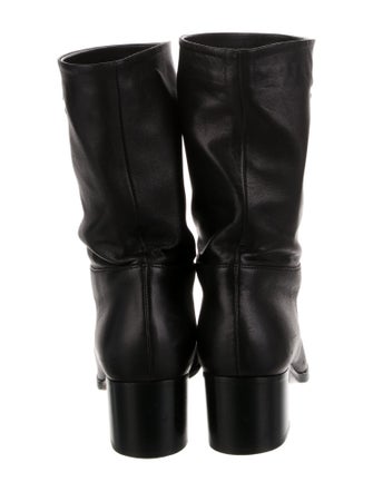 Chanel Interlocking CC Logo Leather Moto Boots