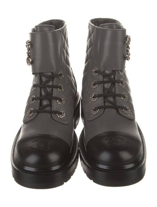 Chanel 2021 Interlocking CC Logo Combat Boots