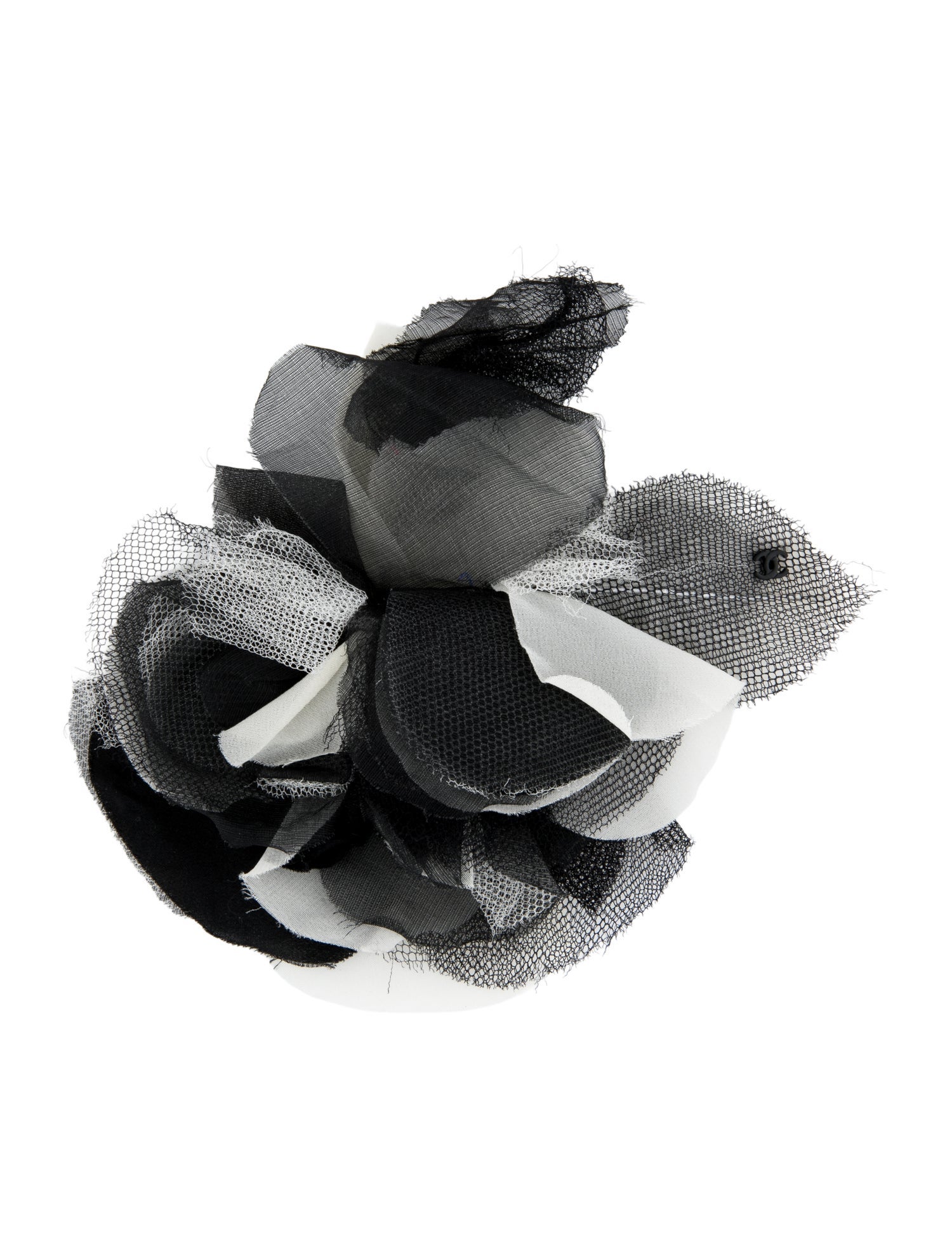 Chanel Tulle CC Camellia Brooch