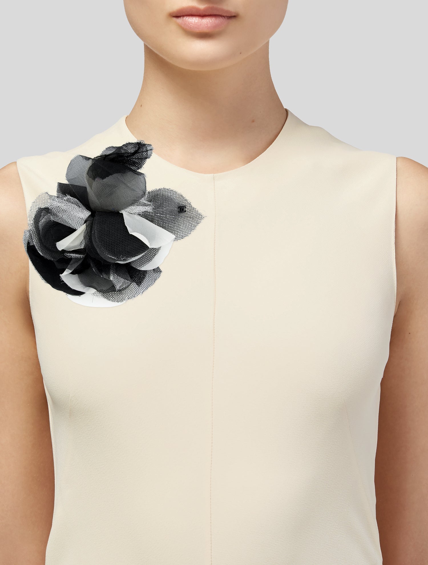 Chanel Tulle CC Camellia Brooch