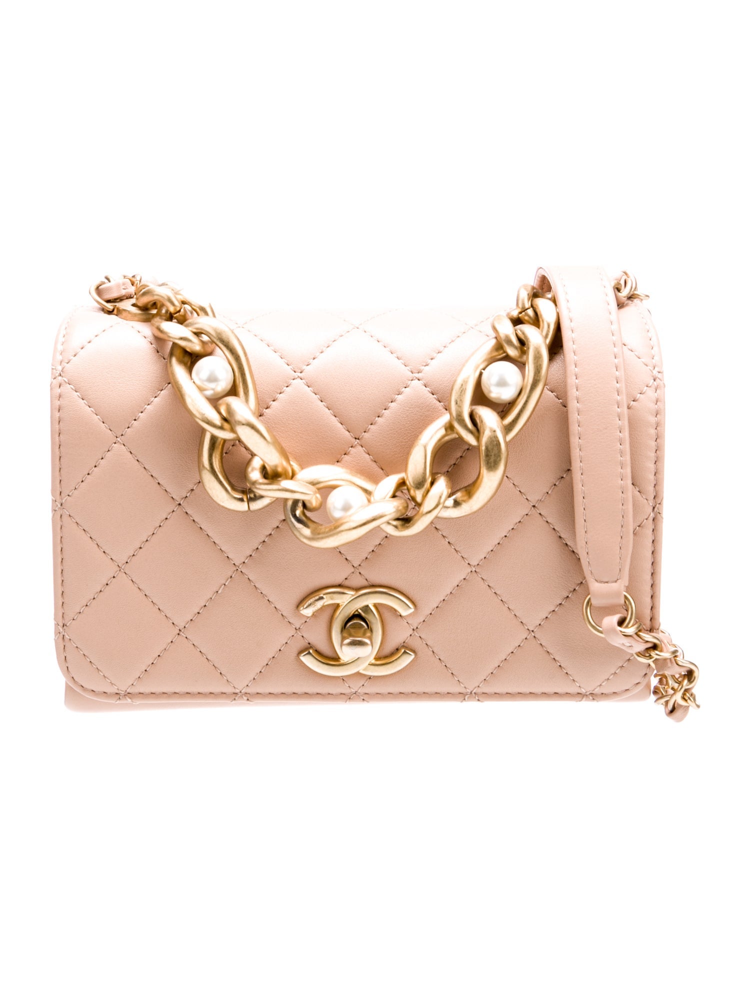 Chanel Pearl Chain Accordion Flap Bag