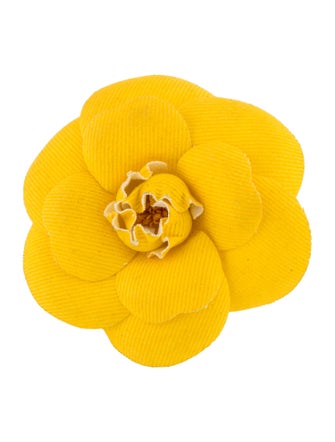 Chanel Twill Camellia Brooch