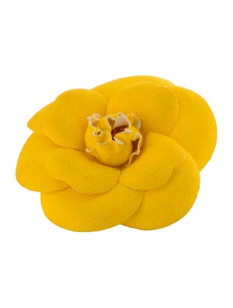 Chanel Twill Camellia Brooch