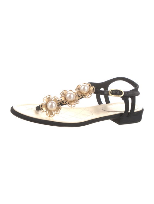 Chanel 2016 Faux Pearl Accents Slingback Sandals