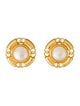 Chanel Faux Pearl CC Clip-On Earrings
