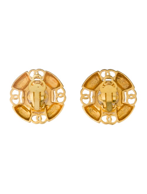 Chanel Faux Pearl CC Clip-On Earrings
