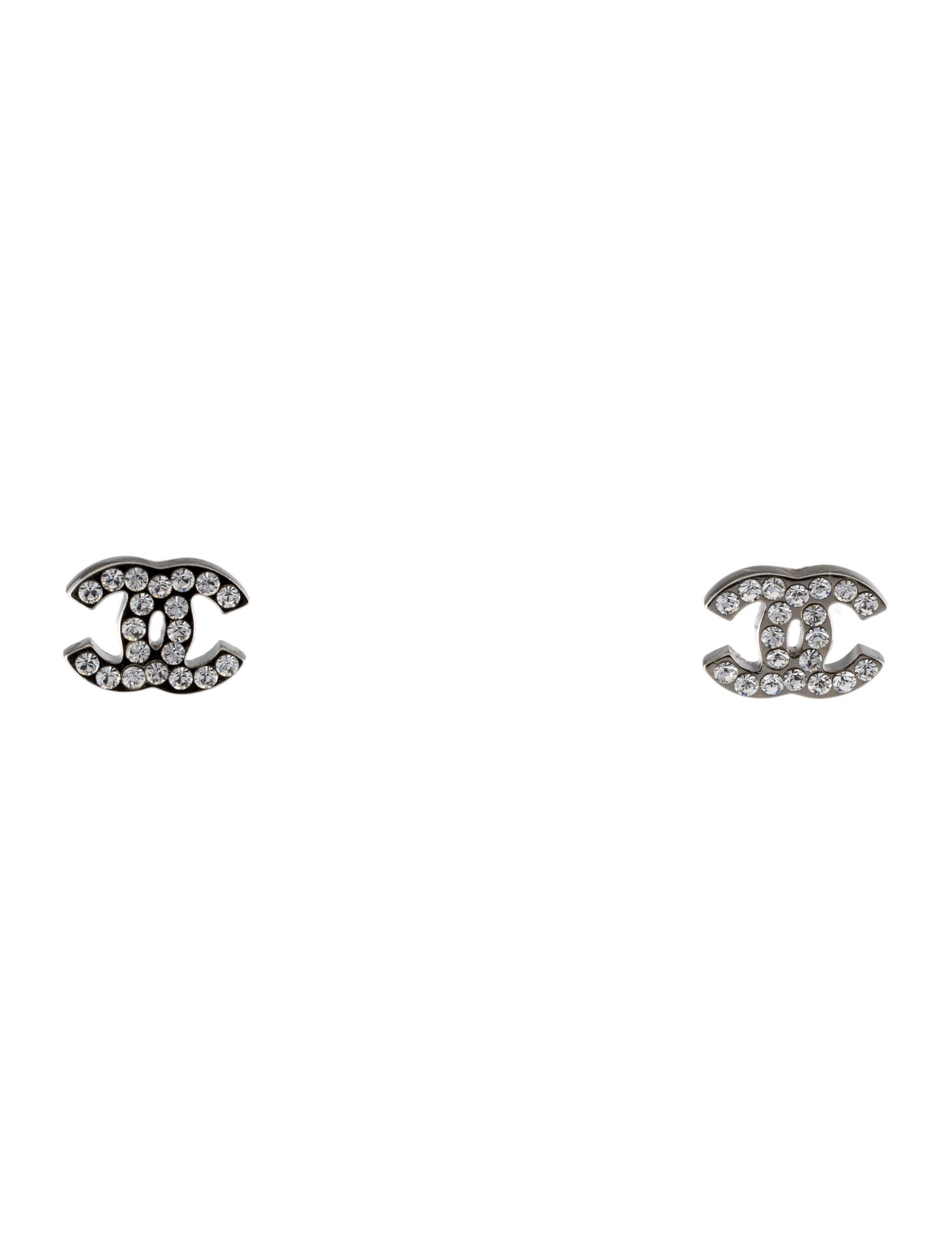 Chanel Strass CC Stud Earrings w/ Tags