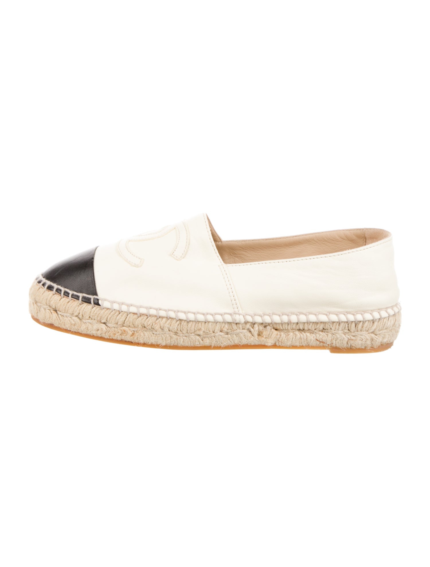 Chanel Interlocking CC Logo Lambskin Espadrilles