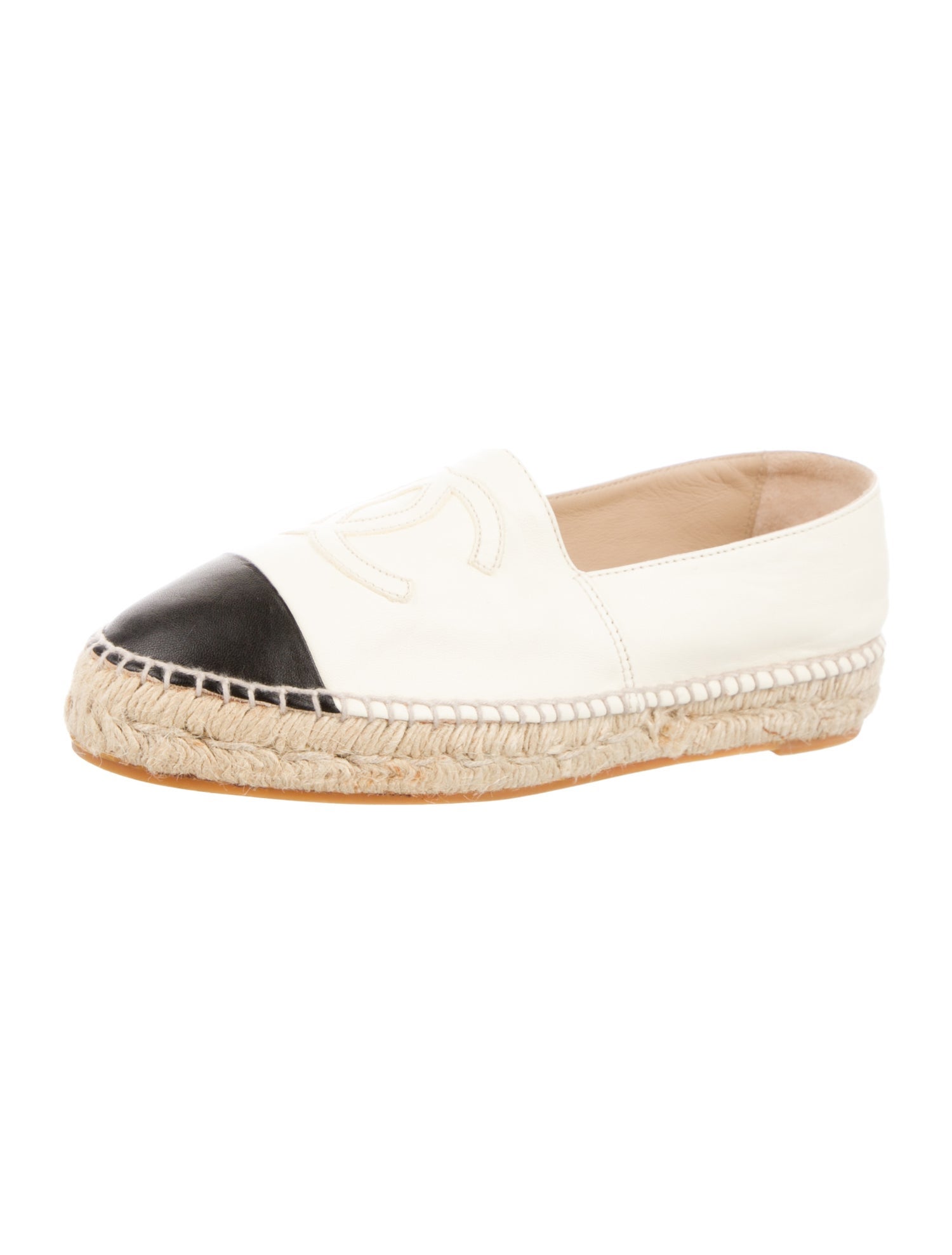 Chanel Interlocking CC Logo Lambskin Espadrilles