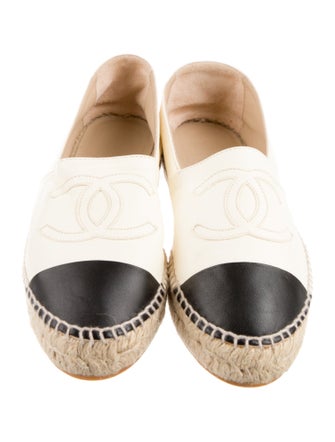 Chanel Interlocking CC Logo Lambskin Espadrilles