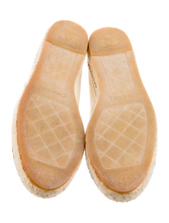 Chanel Interlocking CC Logo Lambskin Espadrilles