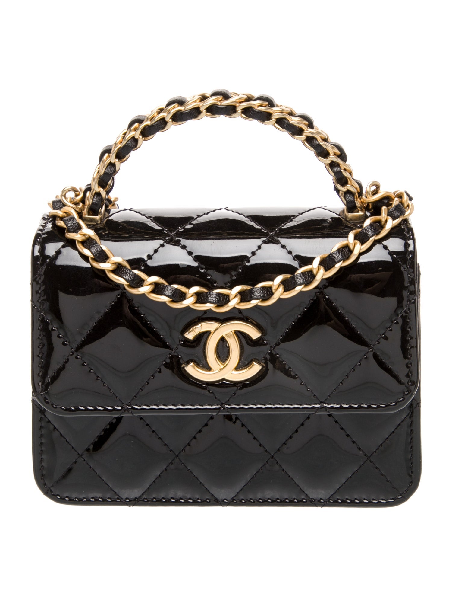 Chanel Micro Top Handle Clutch On Chain