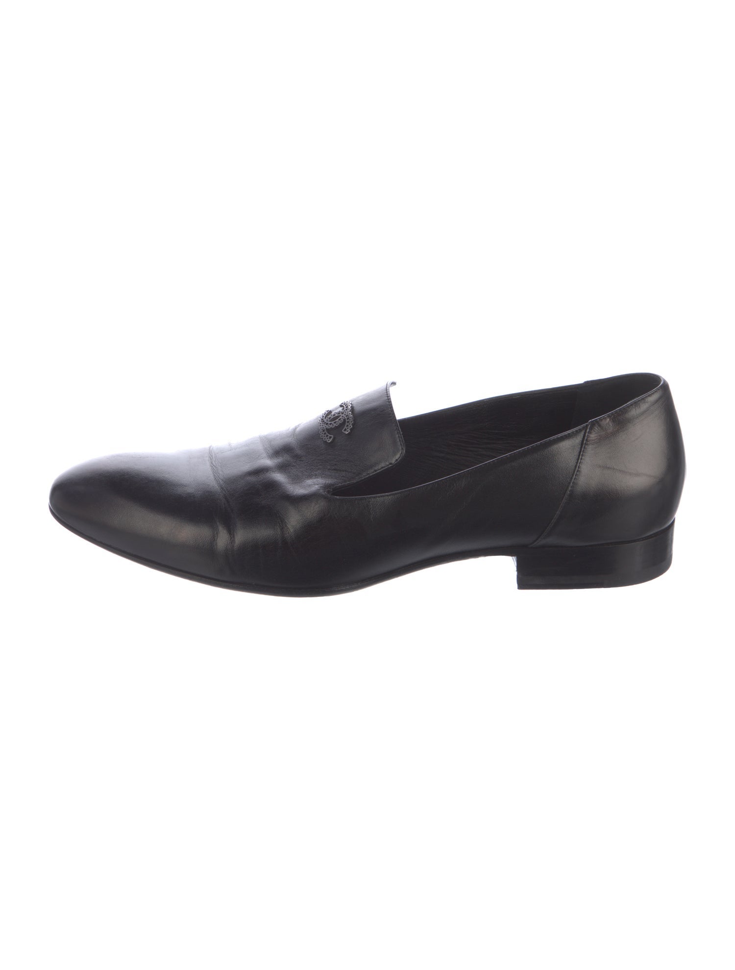 Chanel Interlocking CC Logo Calfskin Dress Loafers