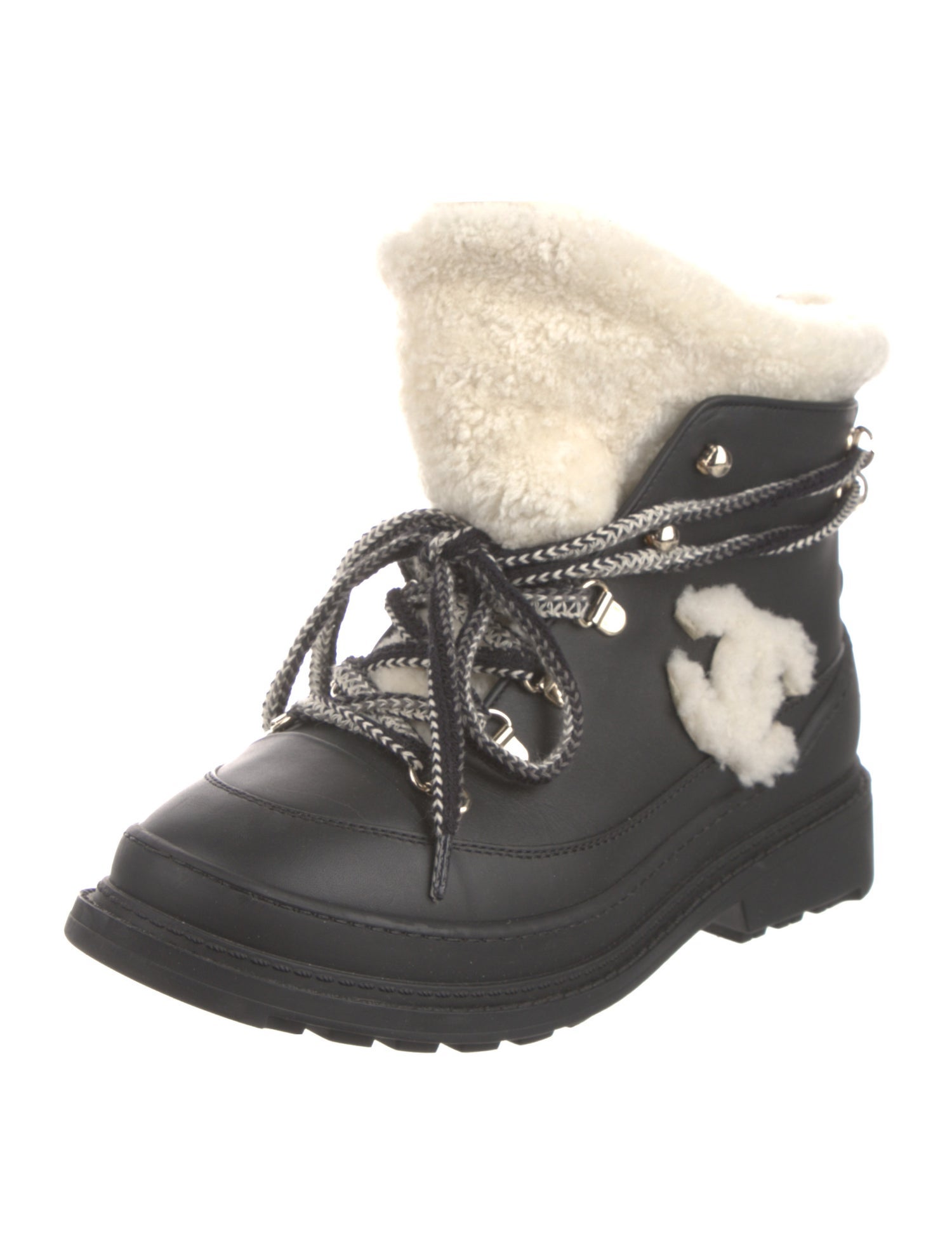 Chanel 2019 Interlocking CC Logo Combat Boots