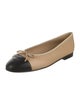 Chanel Interlocking CC Logo Leather Ballet Flats