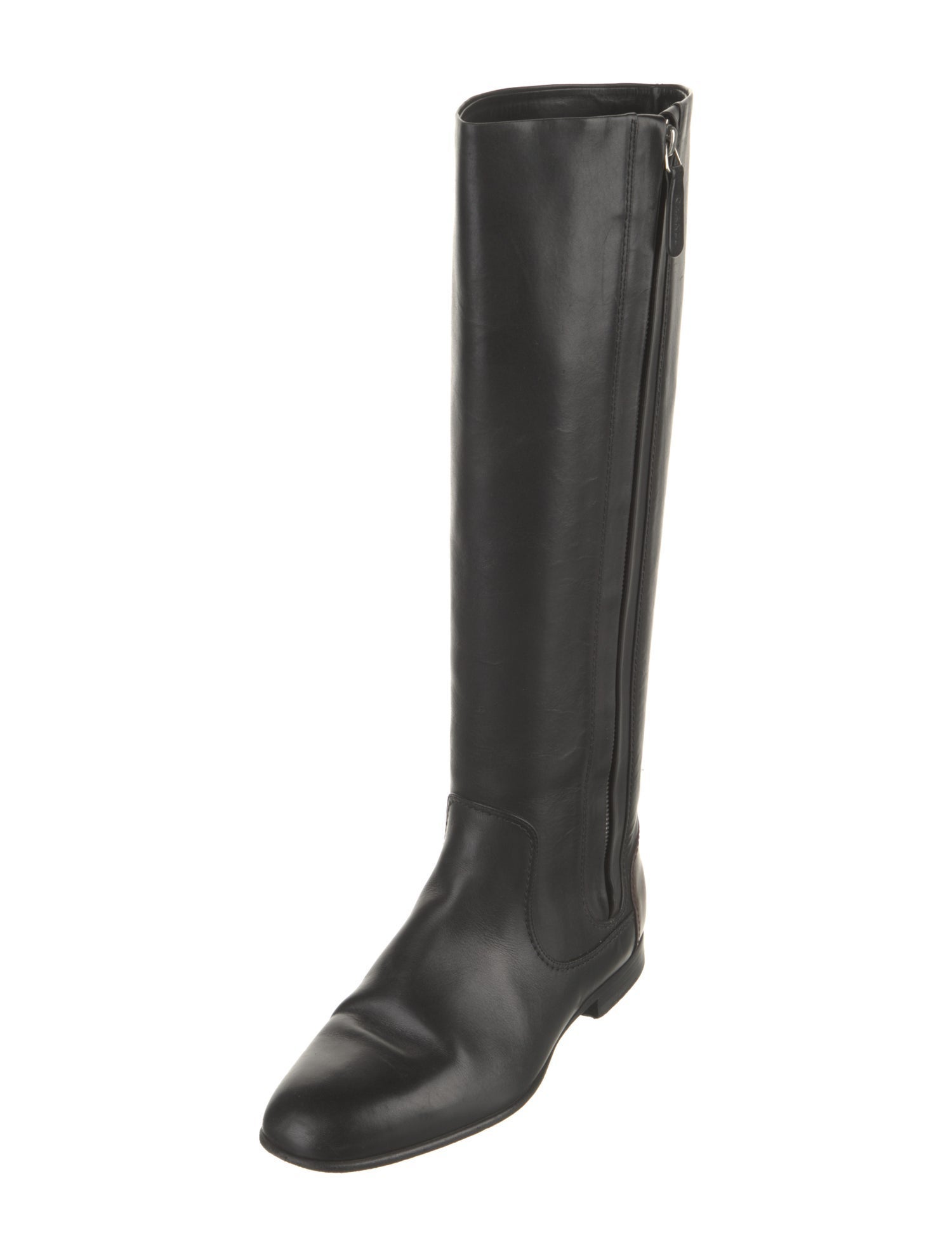Chanel Interlocking CC Logo Leather Riding Boots