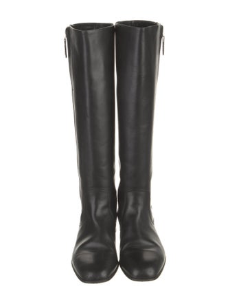 Chanel Interlocking CC Logo Leather Riding Boots