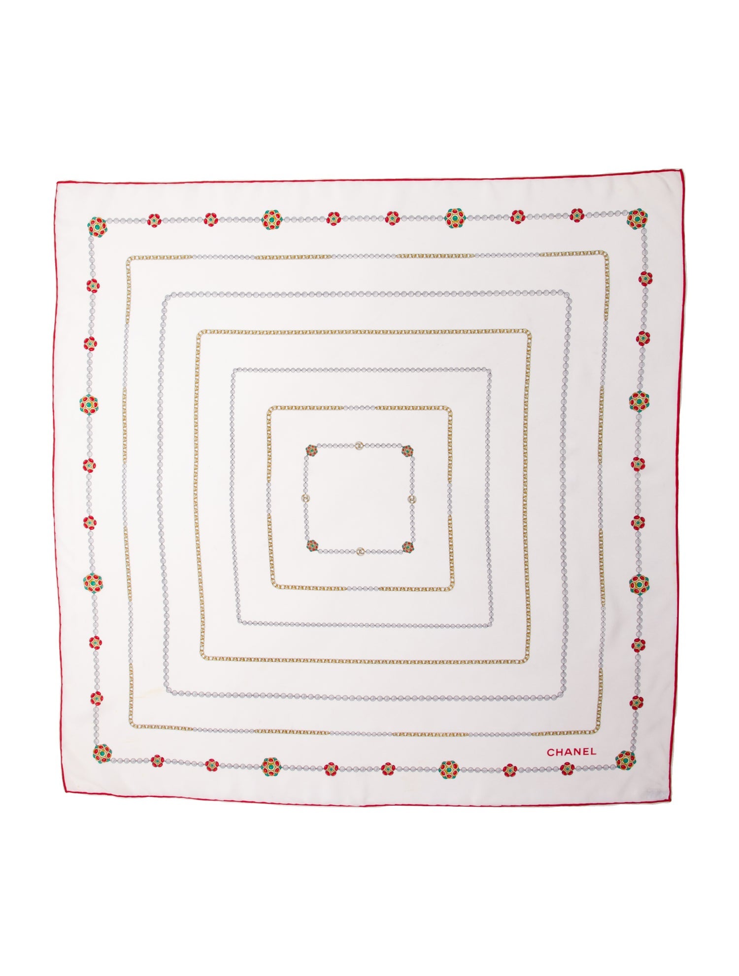 Chanel Silk Interlocking CC Logo Scarf