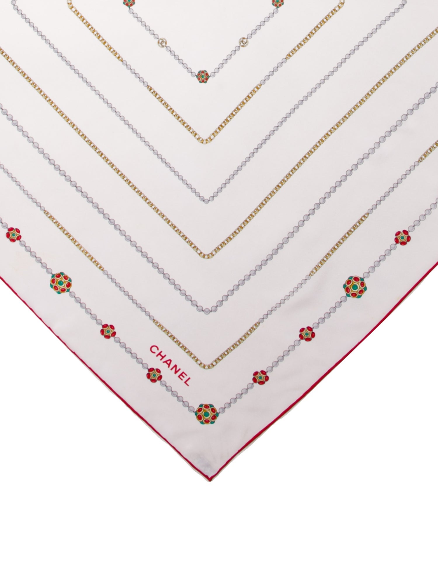 Chanel Silk Interlocking CC Logo Scarf