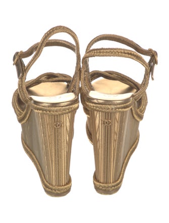 Chanel Interlocking CC Logo Raffia Espadrilles