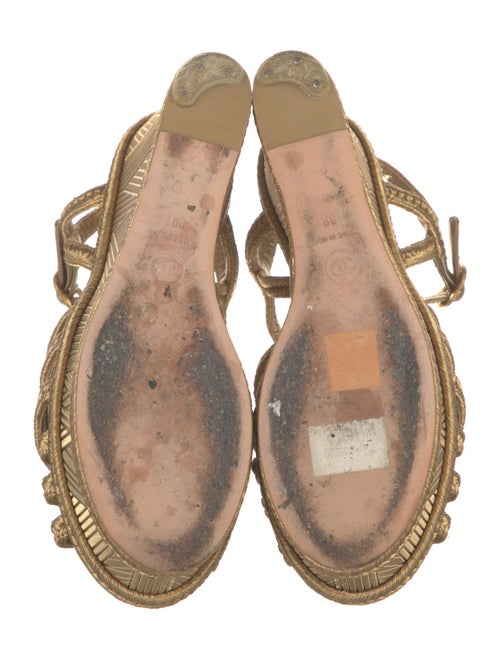 Chanel Interlocking CC Logo Raffia Espadrilles