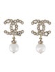 Chanel 2025 Faux Pearl & Strass CC Drop Earrings