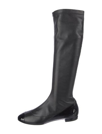 Chanel Interlocking CC Logo Lambskin Riding Boots