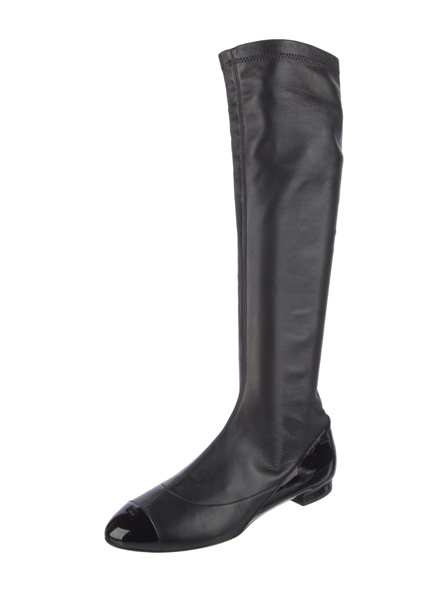 Chanel Interlocking CC Logo Lambskin Riding Boots