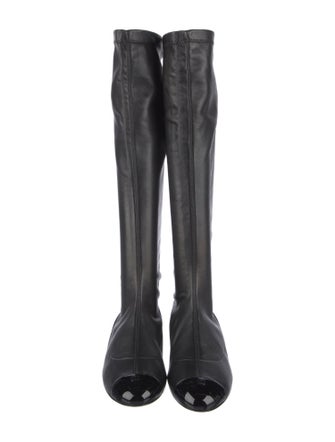 Chanel Interlocking CC Logo Lambskin Riding Boots