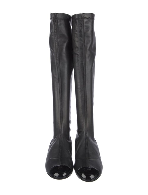 Chanel Interlocking CC Logo Lambskin Riding Boots