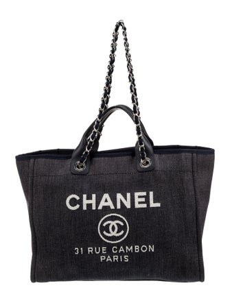 Chanel Medium Denim Deauville Shopping Tote