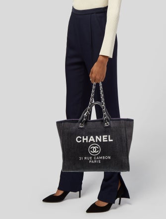Chanel Medium Denim Deauville Shopping Tote