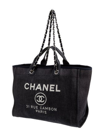 Chanel Medium Denim Deauville Shopping Tote