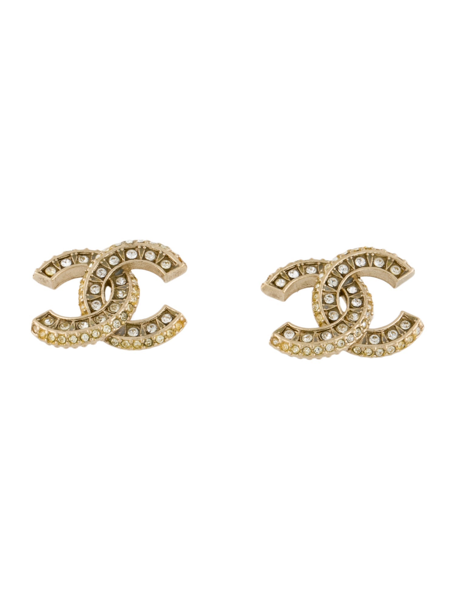 Chanel Strass CC Stud Earrings