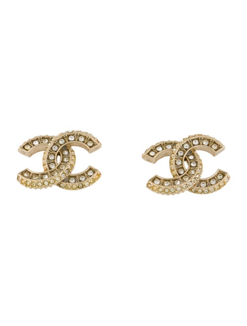 Chanel Strass CC Stud Earrings