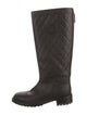 Chanel Interlocking CC Logo Leather Rain Boots